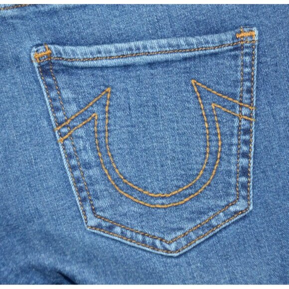 True Religion Becca Mid Rise Bootcut Blue Jeans Slim 25 Button Fly Cowgirl - Picture 7 of 12